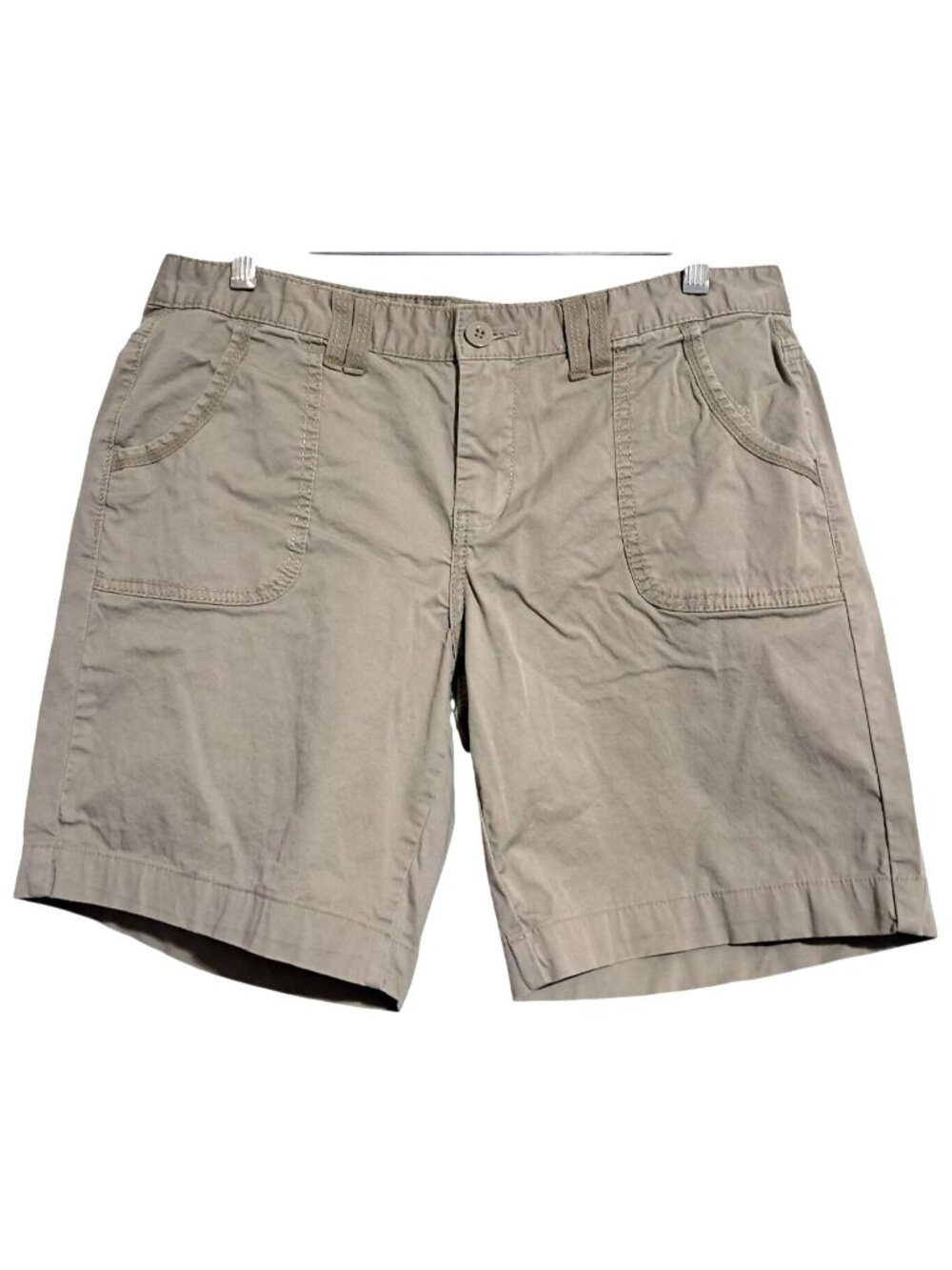 Calvin Klein Khaki Bermuda Shorts Womens Size 10 Cotton Blend Casual Stretch Com